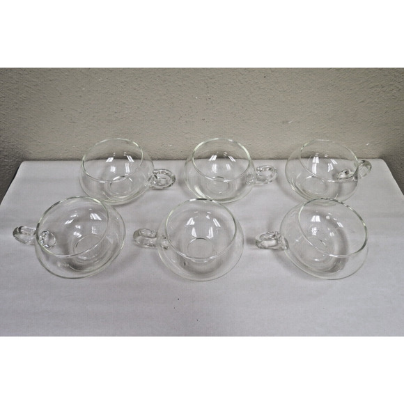 6 MCM Moderno Riekes-Crisa Glass Punch Cups - Mid Century Blown Glass Vintage - Picture 2 of 4